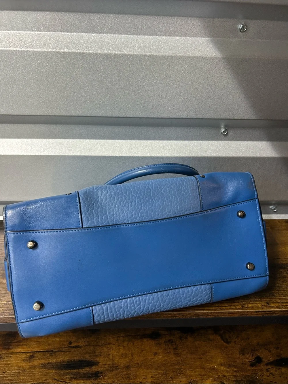 COACH MERCER Satchel/Handbag Purse Bag BLUE LEATHER - strap missing!
